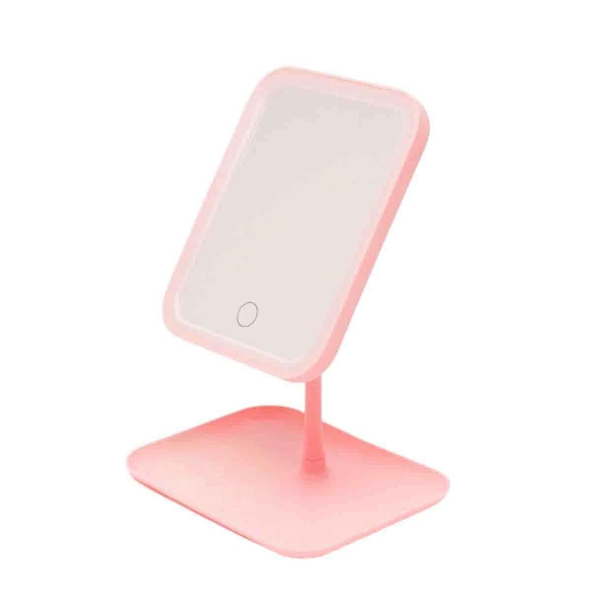 RYBIU IMPORT - Espejo Diseño Cuadrado en Tono Rosado Y+Regalo Stickers