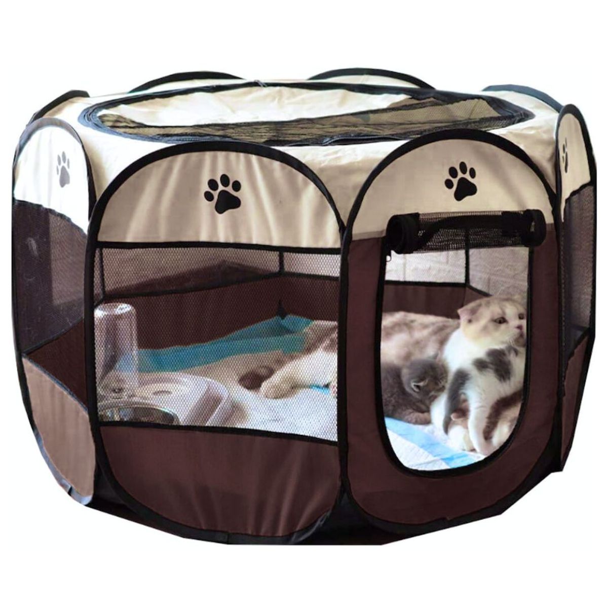 GENERICO - CORRAL Plegable XXL para Mascotas Marrón