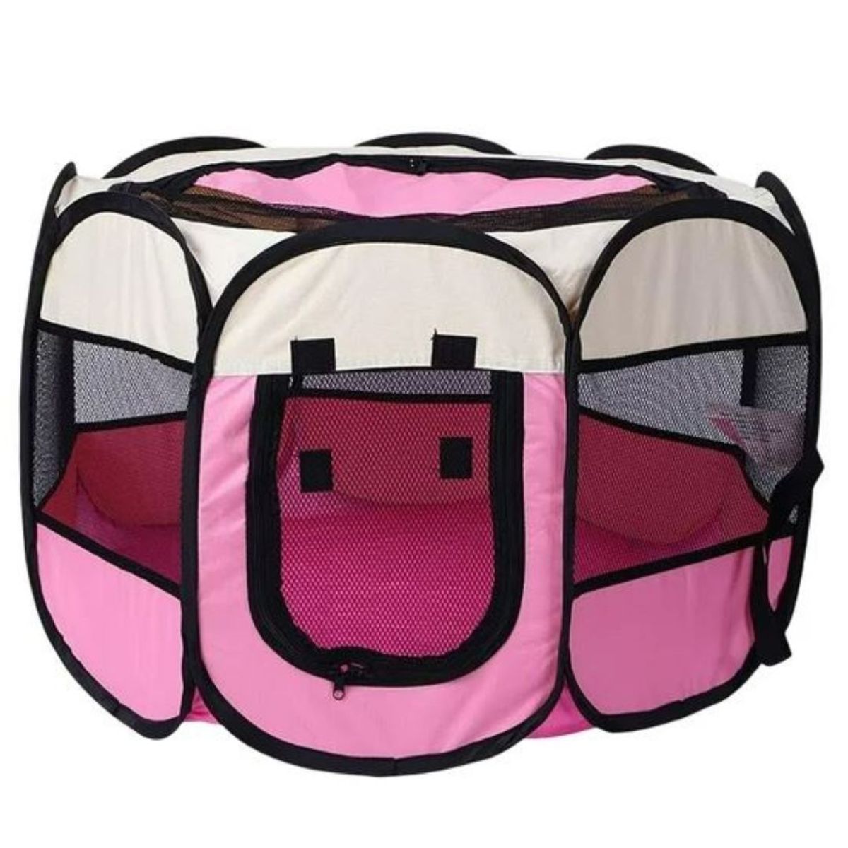 GENERICO - CORRAL Plegable XXL para Mascotas Rosa con Blanco