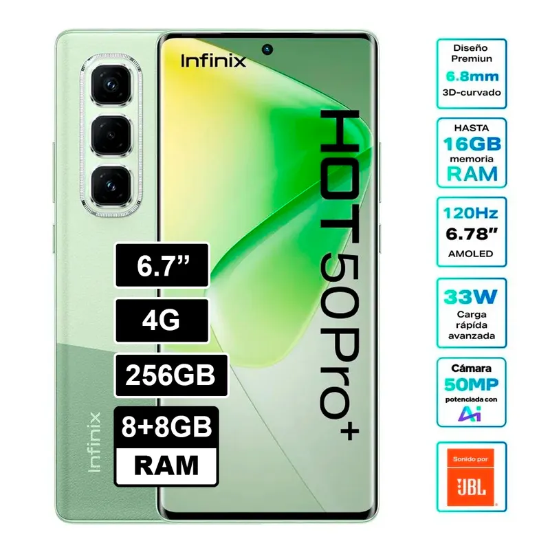 INFINIX - INFINIX HOT 50 PRO PLUS 256GB 8GB RAM VERDE