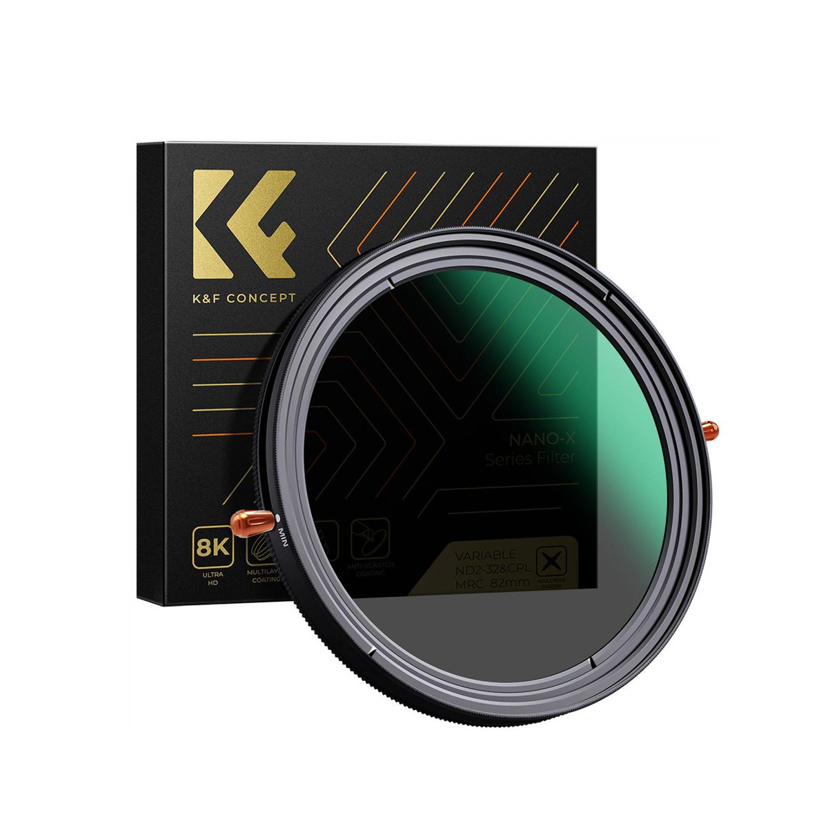K&F CONCEPT - Filtro 2 en 1 CPL Polarizado+ND2-ND32 Variable Nano X K&F Concept 58mm