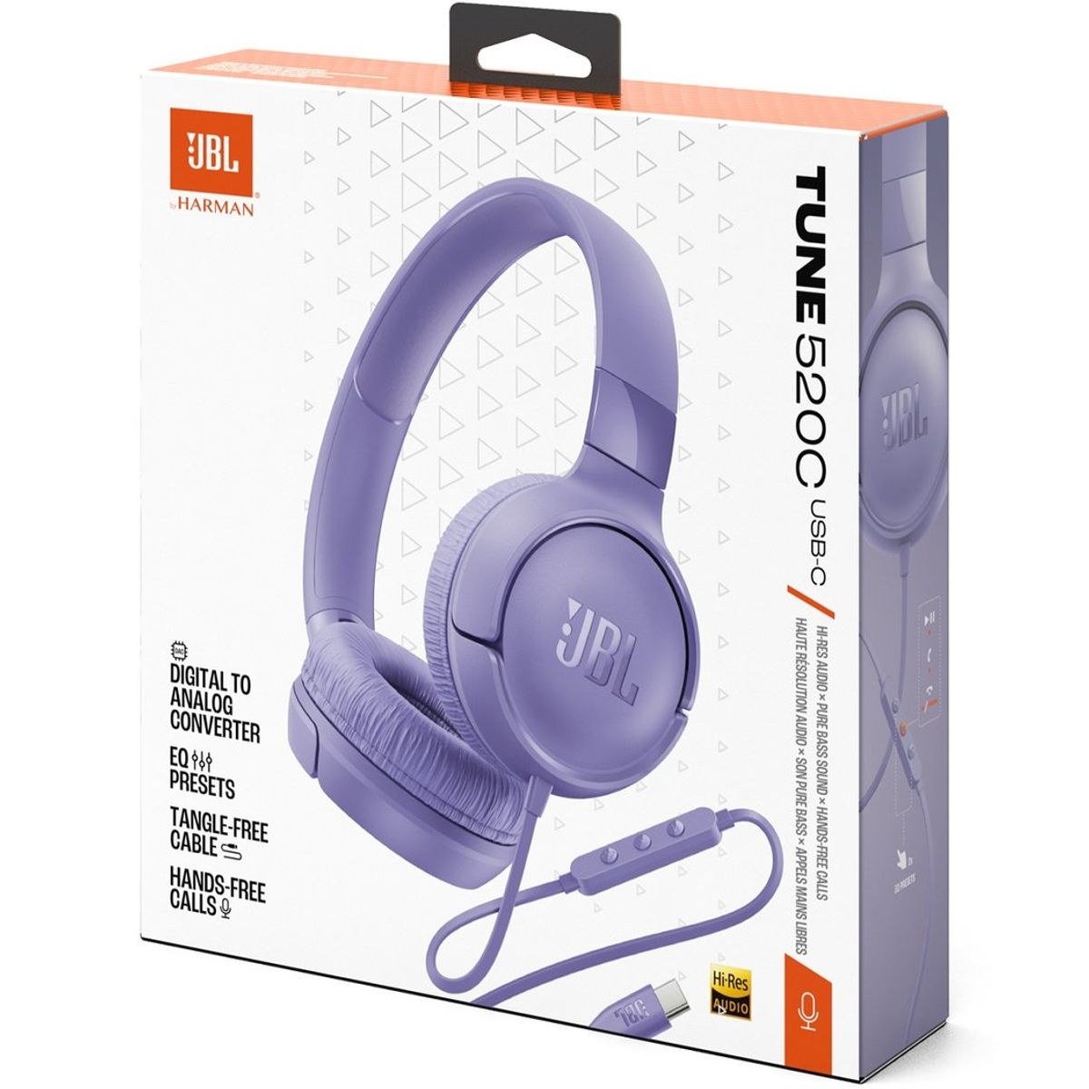 JBL - AUDIFONOS JBL TUNE 520C  COLOR MORADO - CONECTOR USB C - HI RES