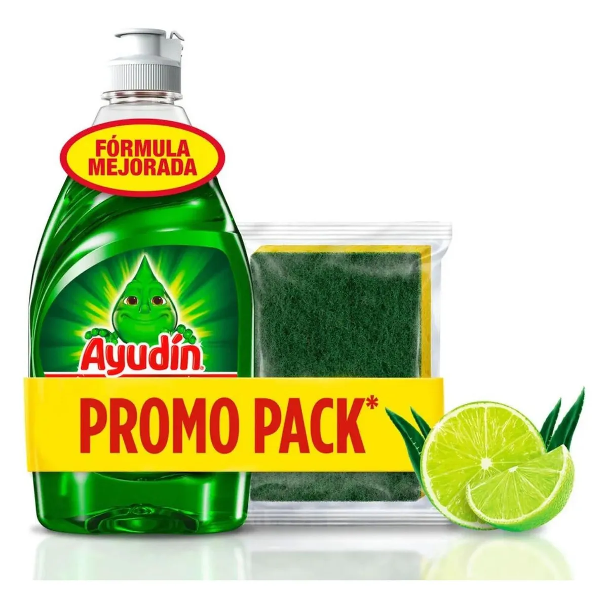 AYUDIN - Lavavajillas Líquido Ayudín Limón Y Sábila 280ml + Esponja
