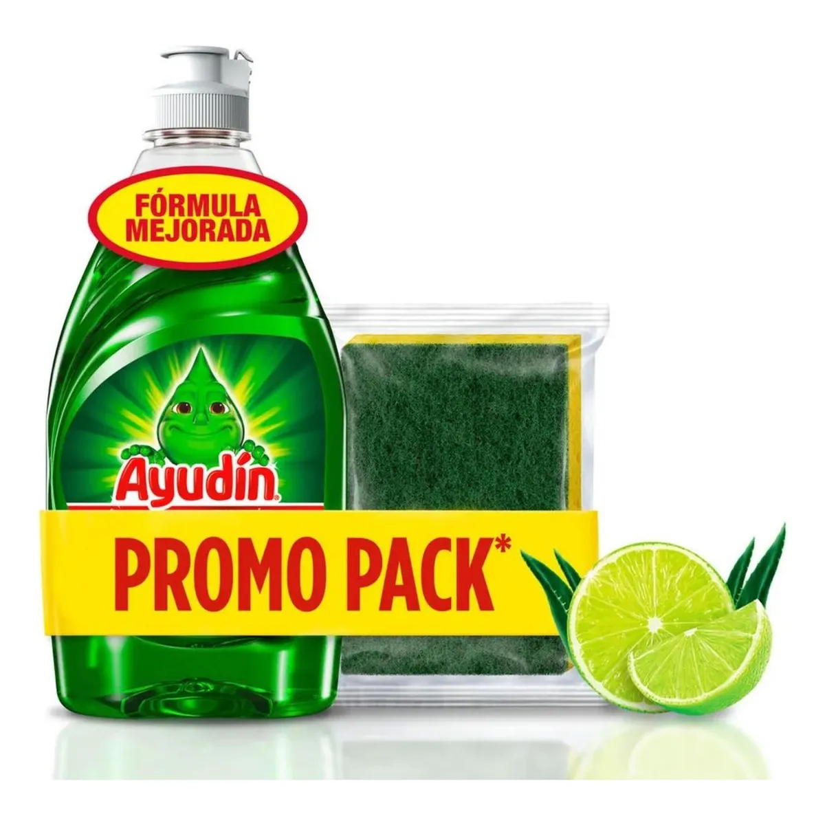 AYUDIN - Lavavajillas Líquido Ayudín Limón Y Sábila 280ml + Esponja