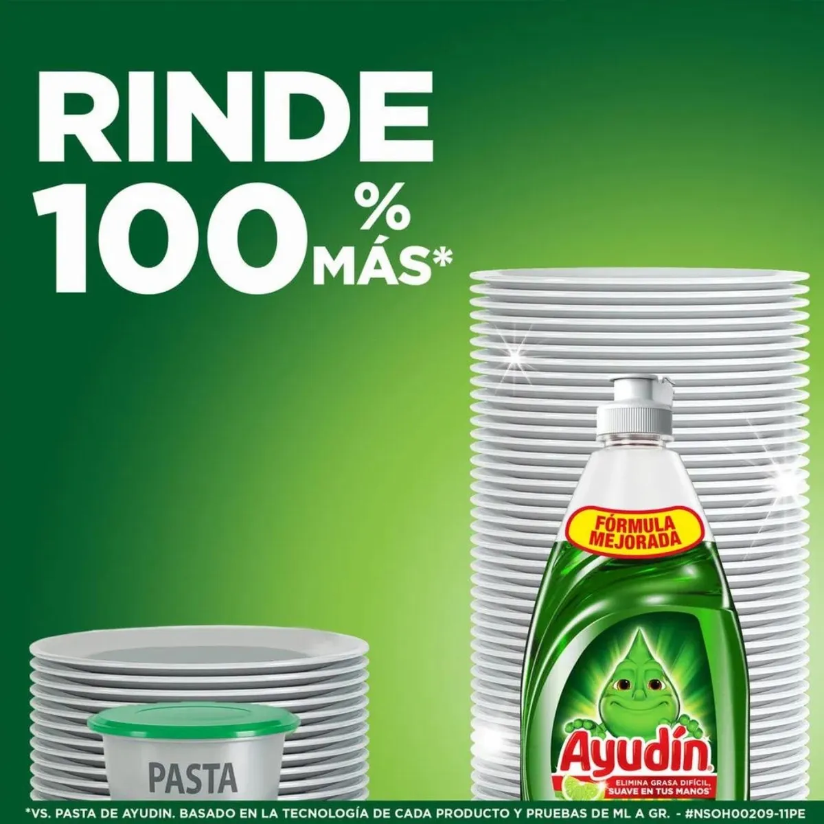 AYUDIN - Lavavajillas Líquido Ayudín Limón Y Sábila 280ml + Esponja