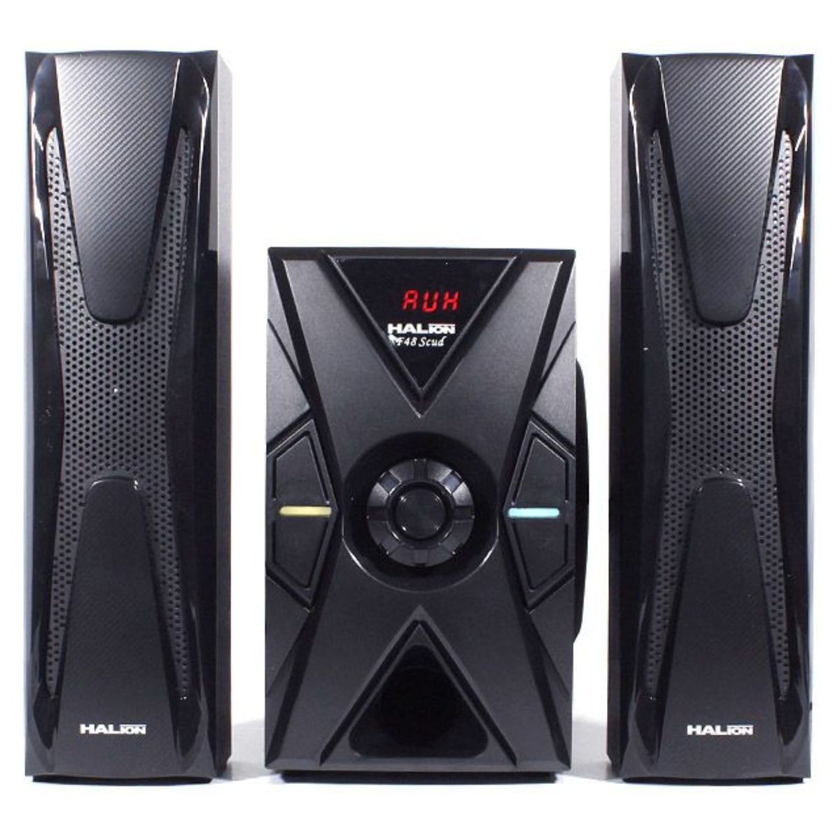 HALION - Parlante Halion HA-F48 Scud 2.1 Subwoofer 5.25″ Luces LED USB SD BT FM
