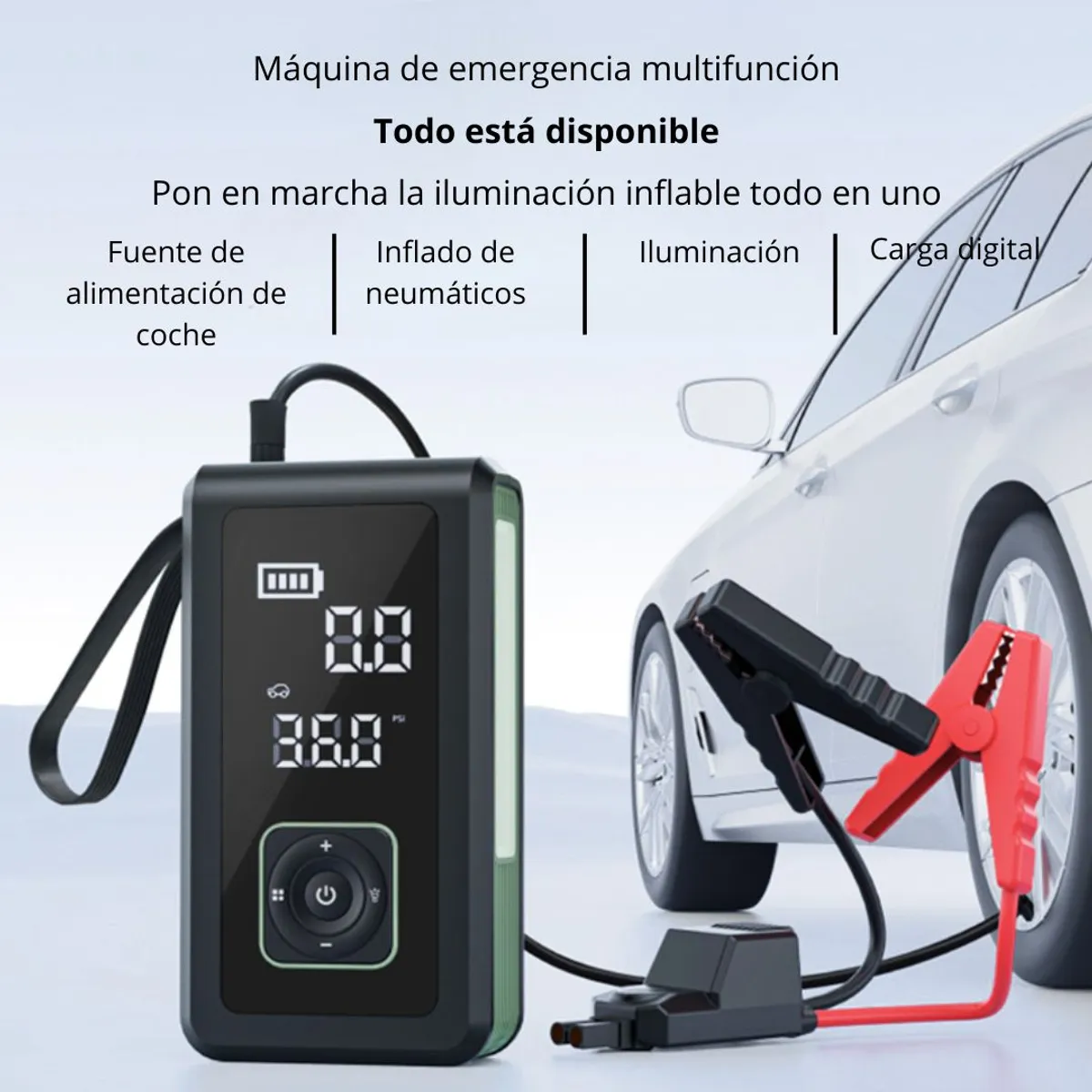GENERICO - Arrancador de Batería Portátil 500A con Compresor 150 PSI Linkmax 15000 mAh, Power Bank y Luz LED
