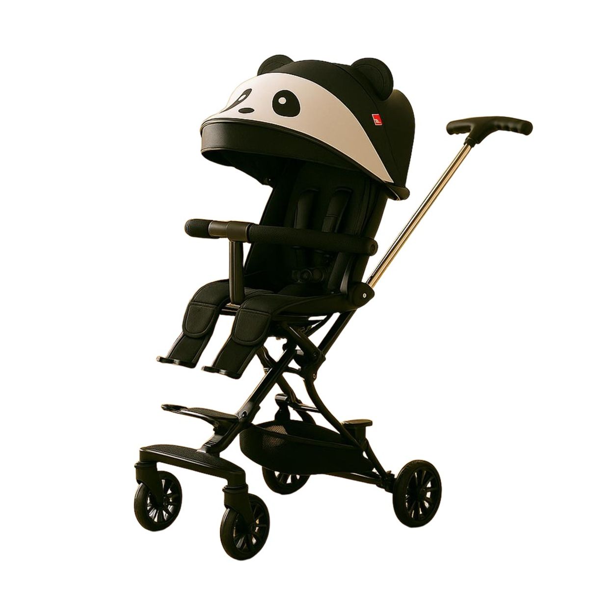 GENERICO - Coche Carriola Giratorio Premium Negro Panda