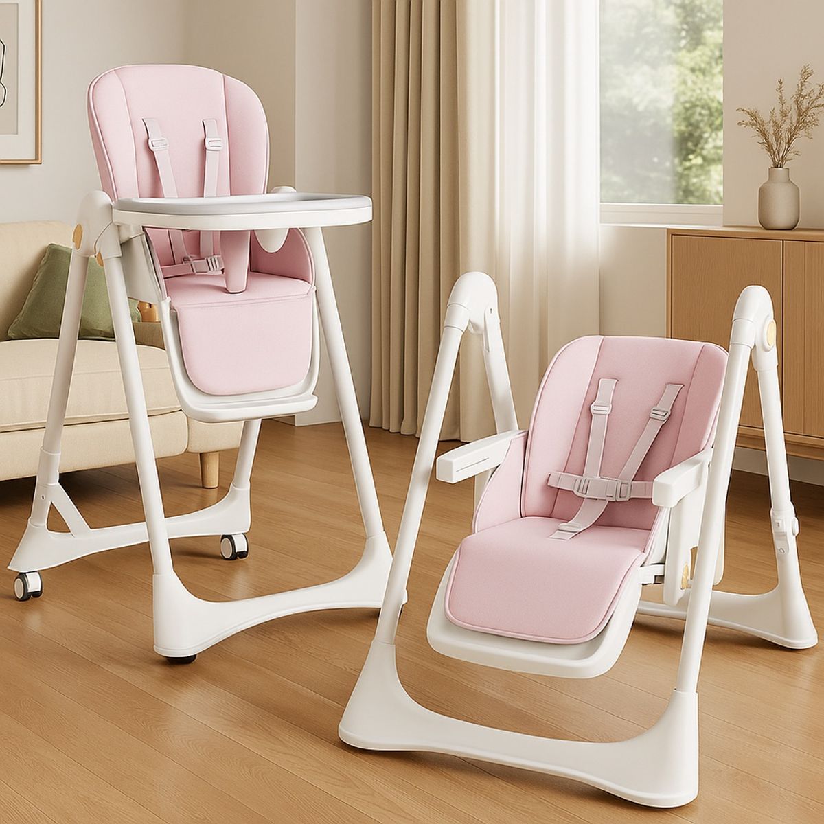 GENERICO - Silla de Comer  Mecedora Multifuncional Rosado