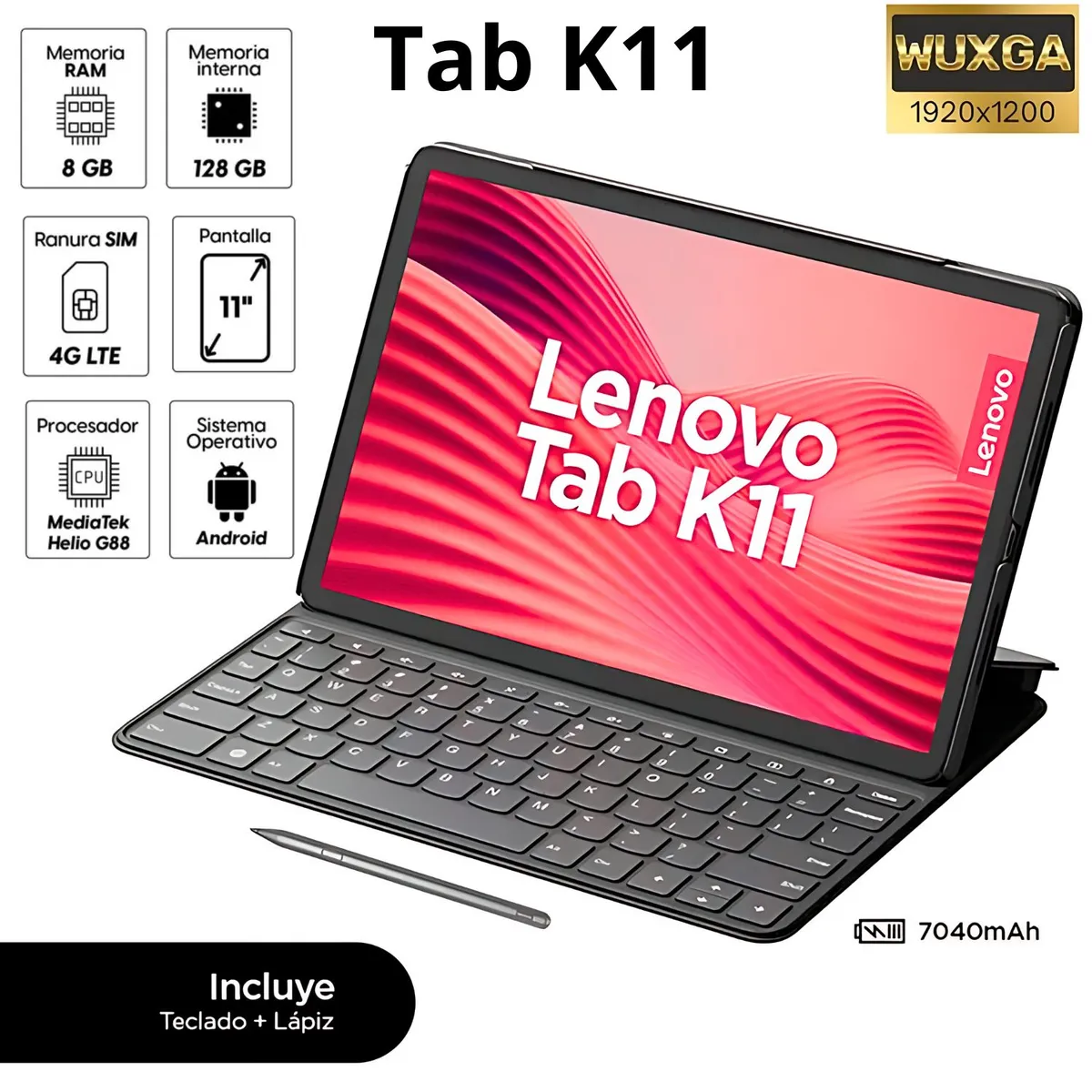 LENOVO - Tablet Lenovo Tab K11 Mediatek Helio G88 8GB + 128GB 11 WUXGA 90Hz