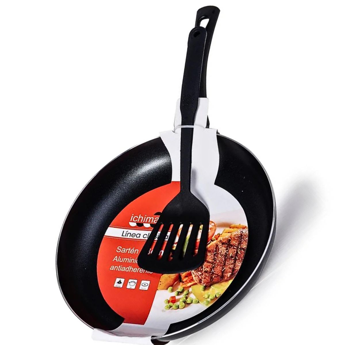 ICHIMATSU - Sartén Antiadherente  26 Negro C/ Espátula-Ichimatsu