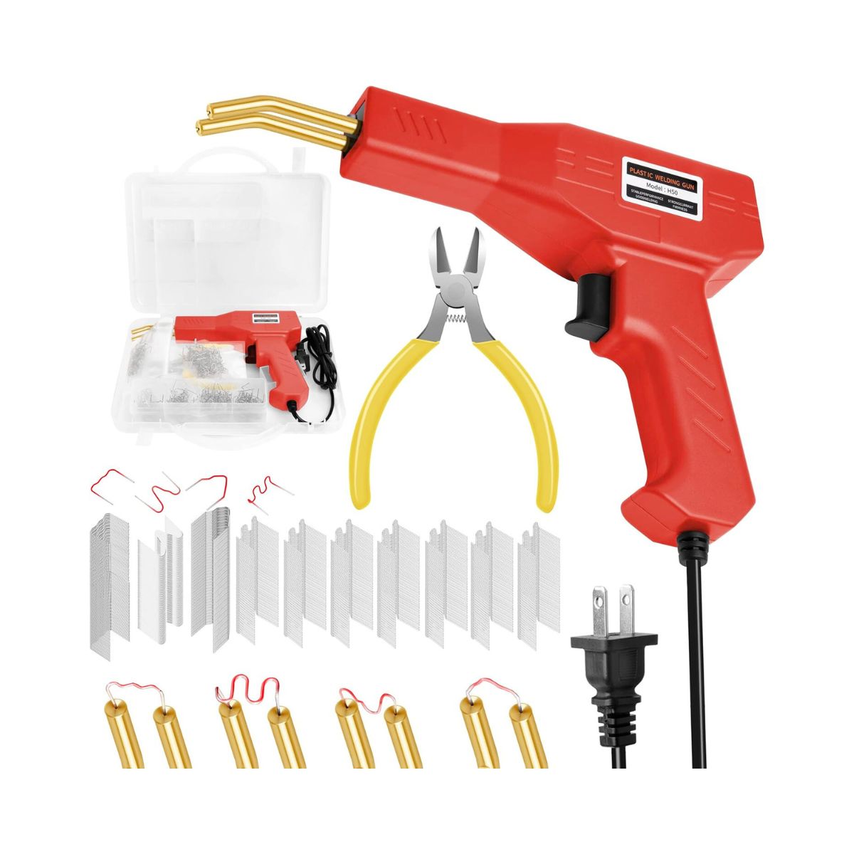 GENERICO - Pistola de Soldar Plástico 50W Eléctrica Colores Rojo