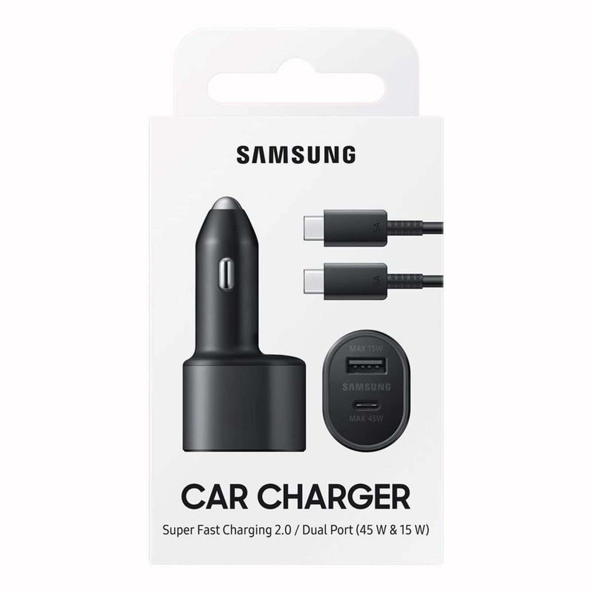 SAMSUNG - Cargador Auto 45W Samsung Súper Fast Charging 2.0 Negro