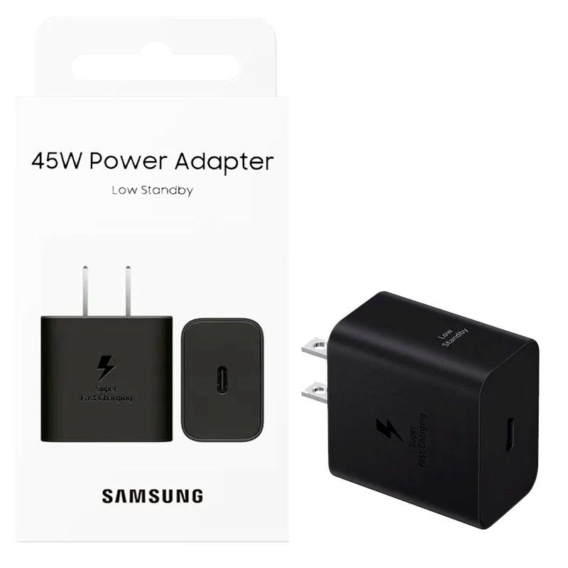 SAMSUNG - ADAPTADOR 45W SAMSUNG PARA A56 GAN TECH ORIGINAL NUEVO - NEGRO