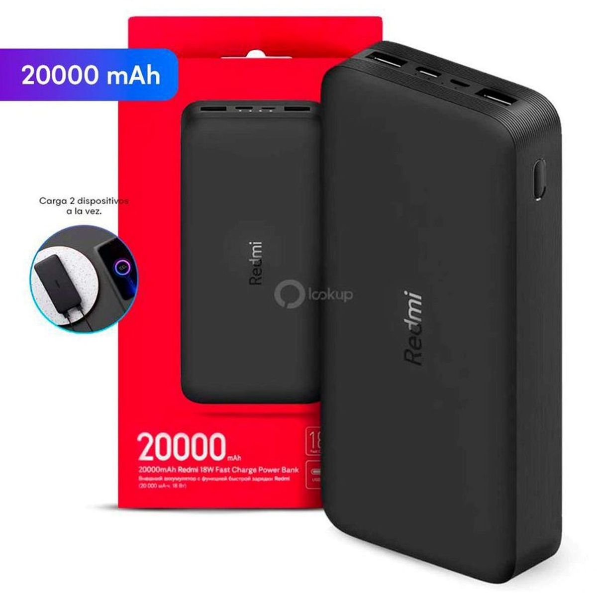 XIAOMI - Cargador Portátil Xiaomi  20000Mah Fast Charger Negro