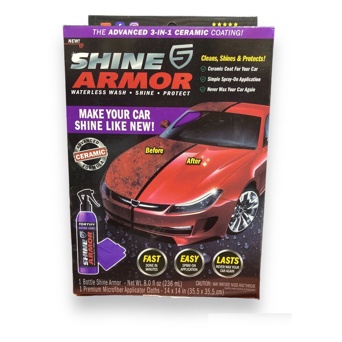 GENERICO - Kit Ceramico Auto 3 en 1 para Carro Cera Brillante y Moto