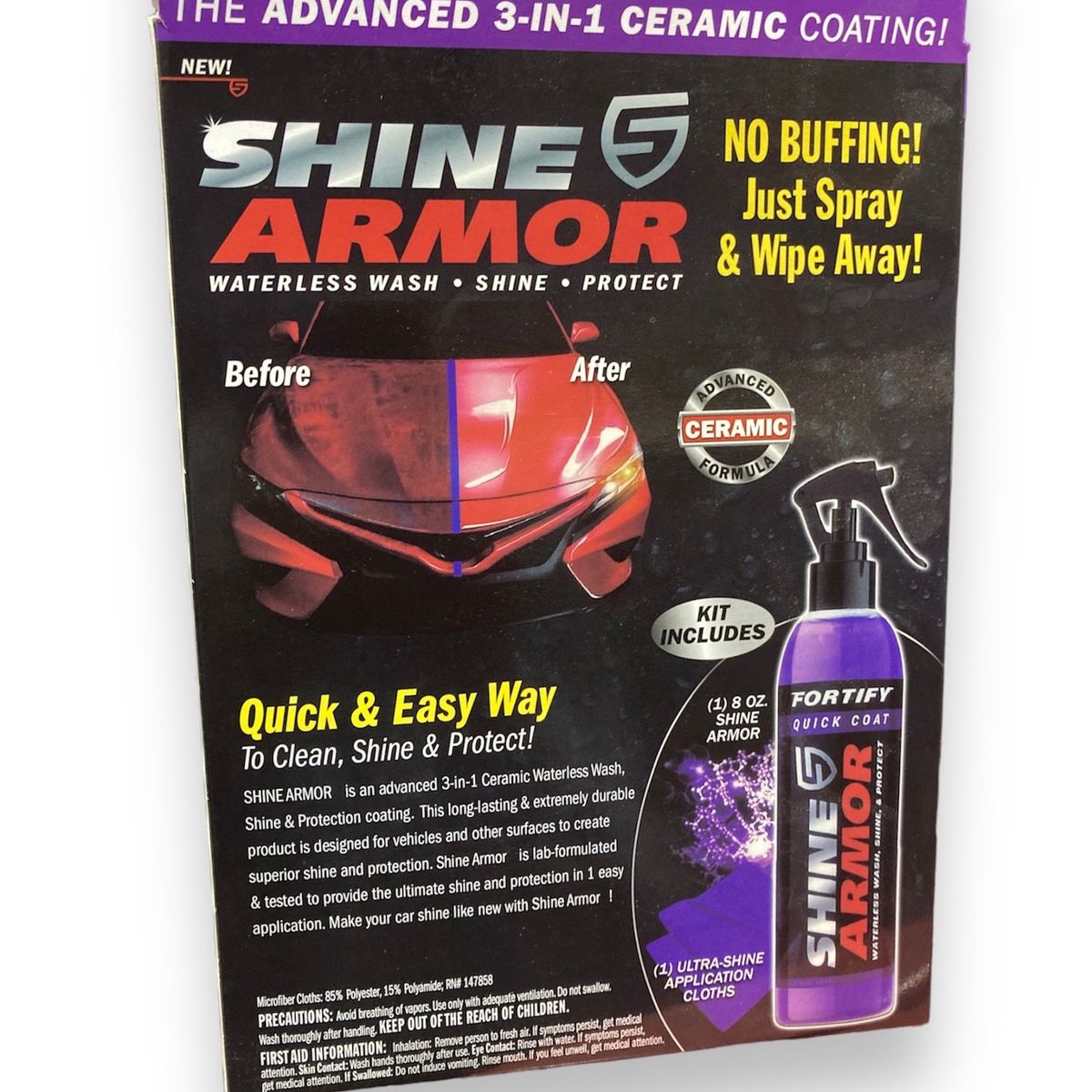 GENERICO - Kit Ceramico Auto 3 en 1 para Carro Cera Brillante y Moto