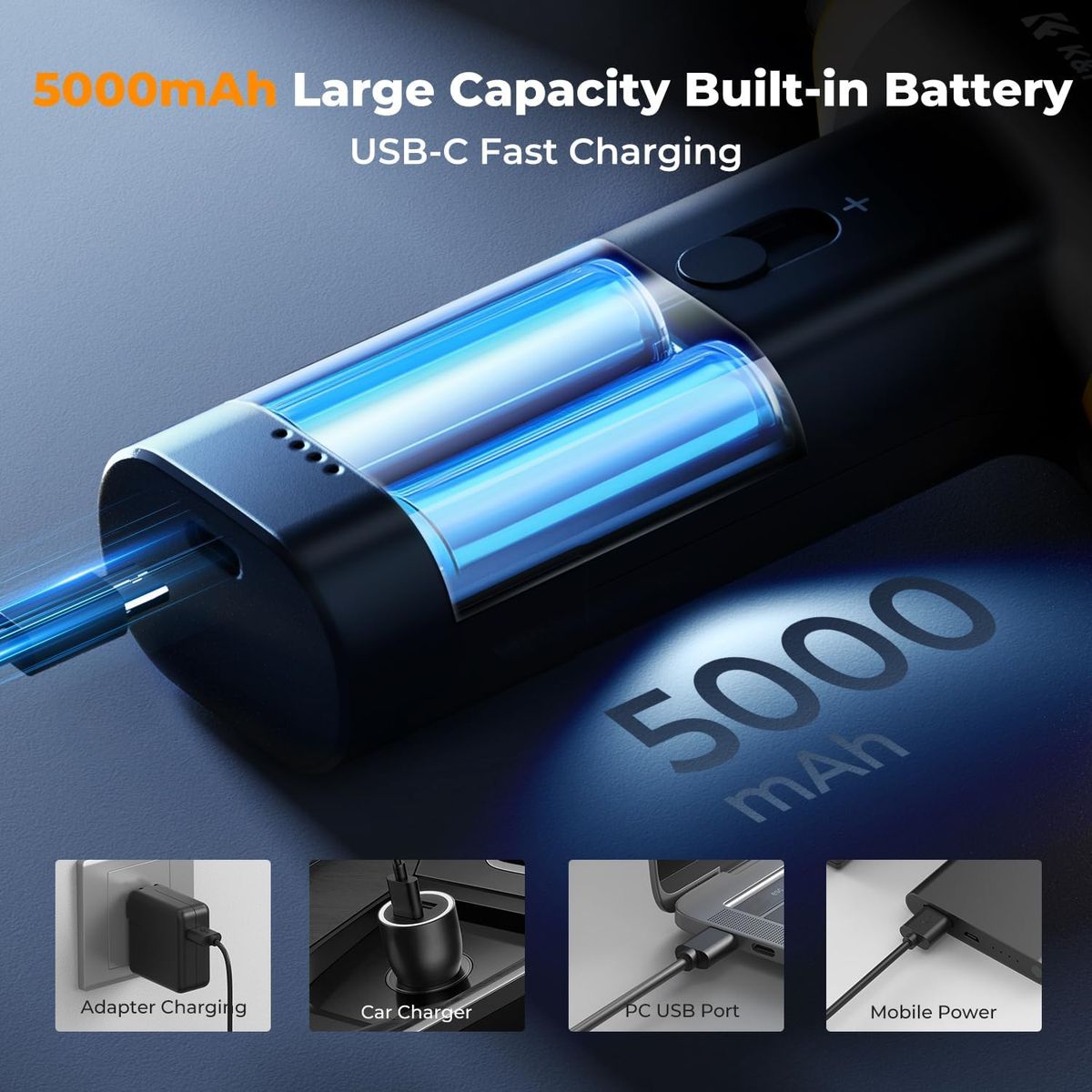 K&F CONCEPT - Soplador y aspirador eléctrico K&F con 6 boquillas de limpieza