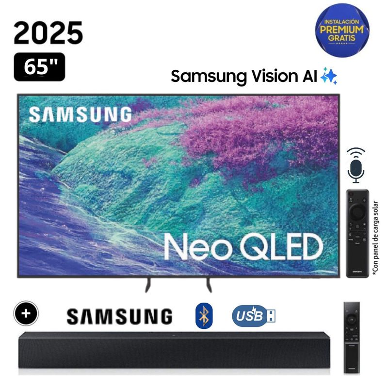 SAMSUNG - Televisor Samsung 65 Neo QLED 4K Vision AI Smart TV QN65QN1EF + Soundbar HW-B400F