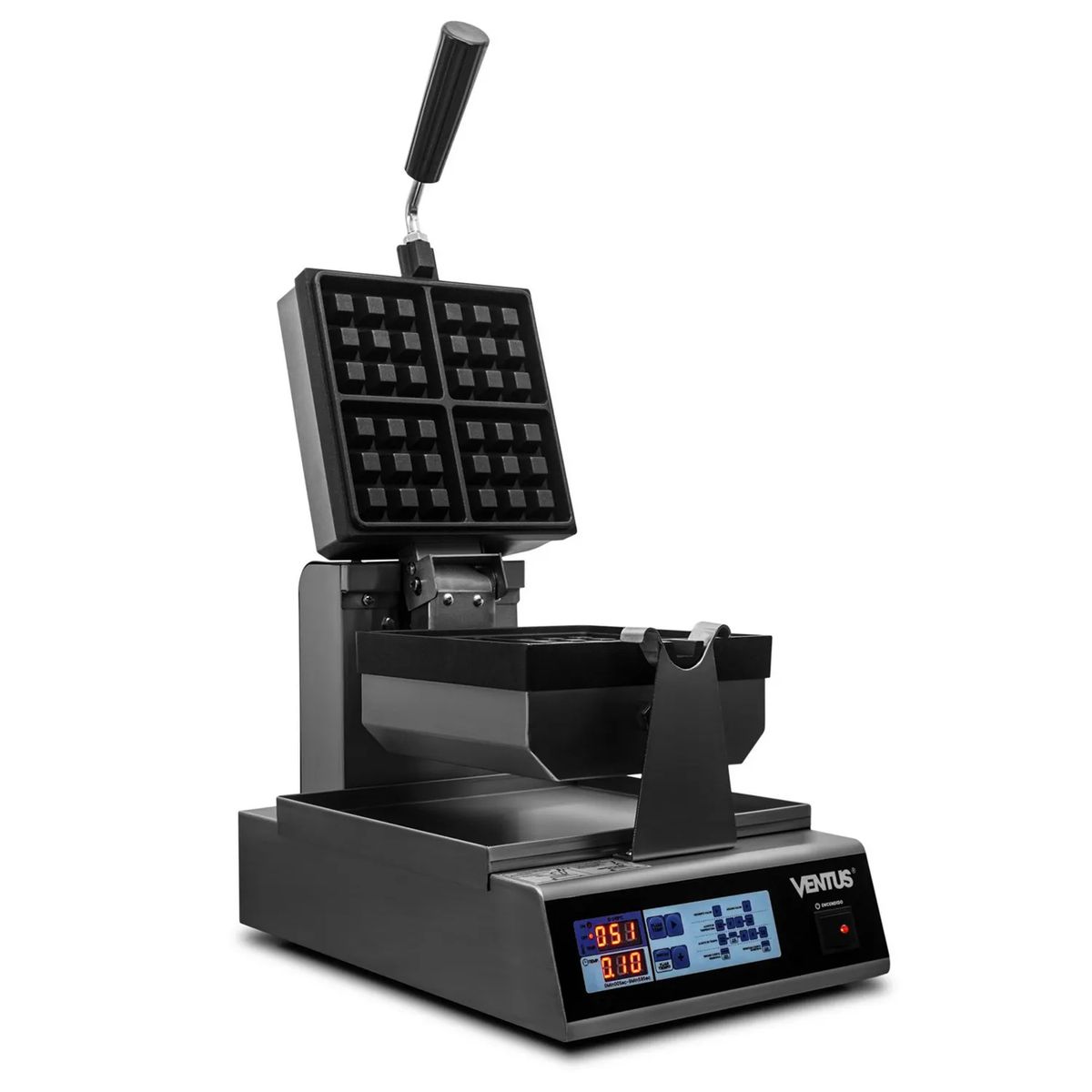 VENTUS - Wafflera Ventus VWEC-1 Cuadrada Eléctrica de Acero Inoxidable