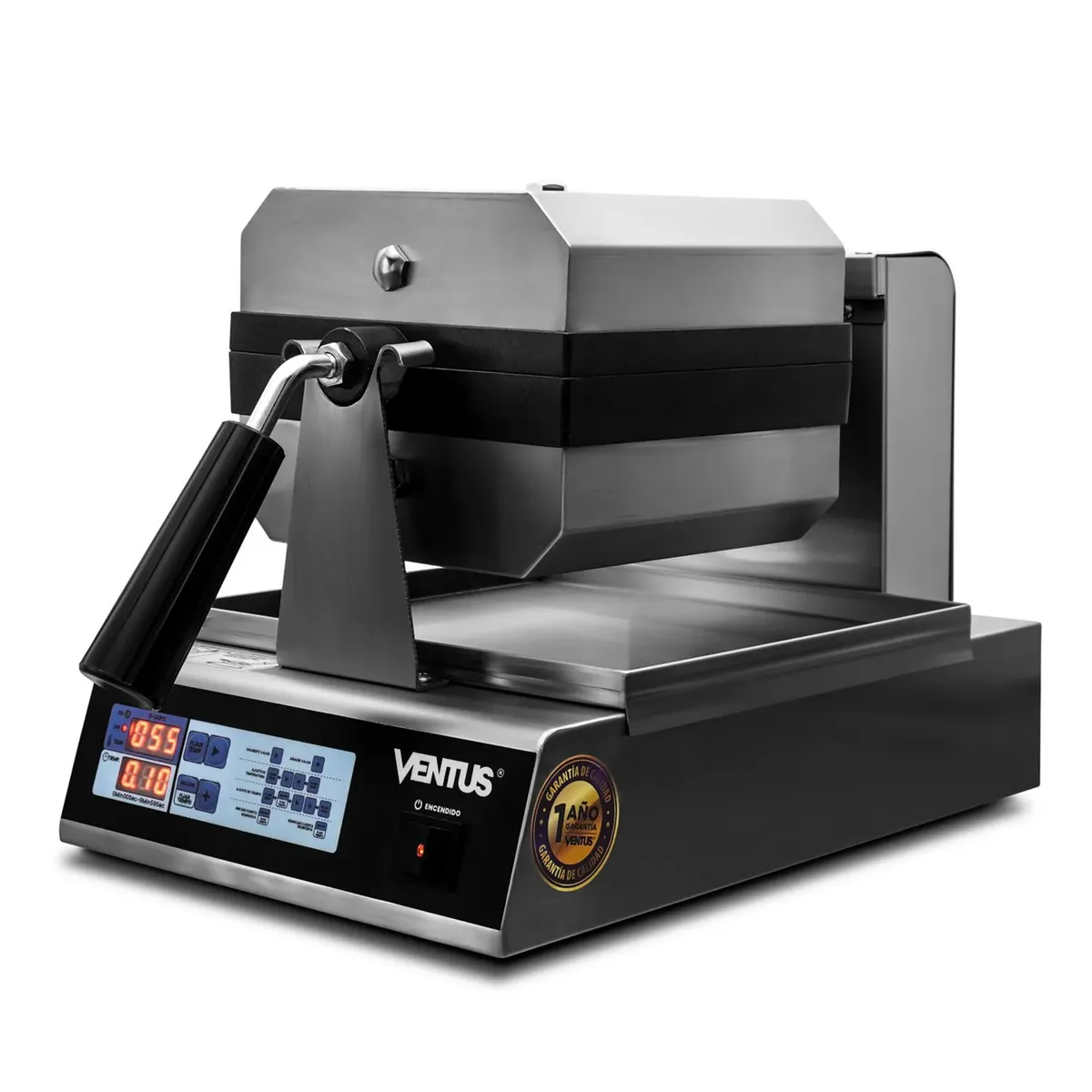 VENTUS - Wafflera Ventus VWEC-1 Cuadrada Eléctrica de Acero Inoxidable