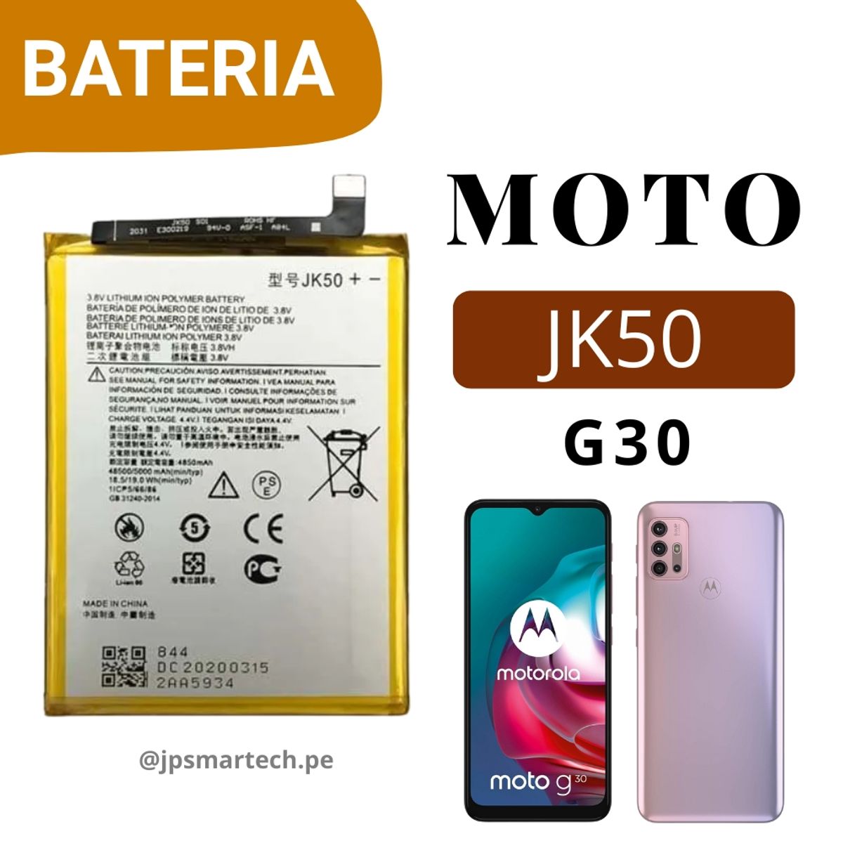 OEM - BATERIA  PARA  MOTOROLA G30 TORIGINAL-SM NUEVO