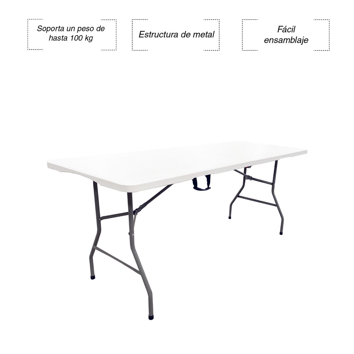 ATLETIS - Mesa Plegable Rectangular 180x74x70 cm