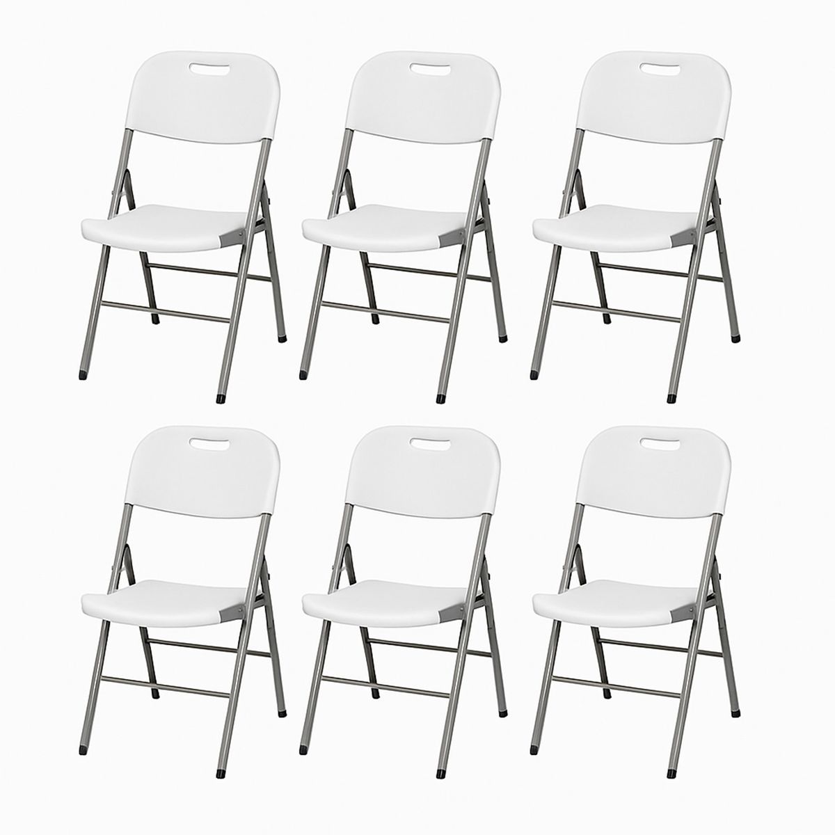 ATLETIS - Pack 6 Silla Plegable Portátil Blanca