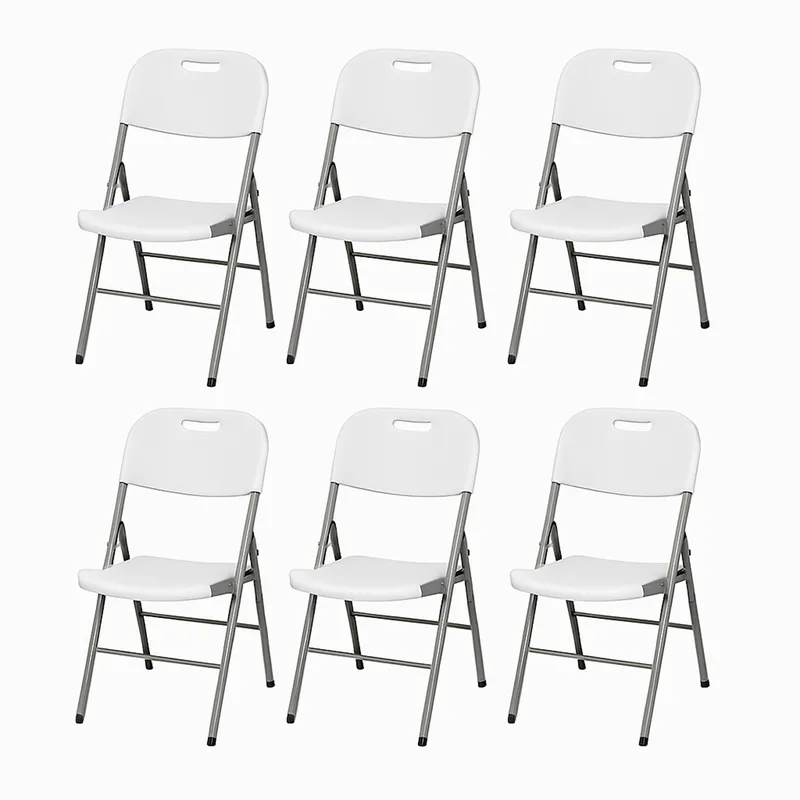ATLETIS - Pack 6 Silla Plegable Portátil Blanca