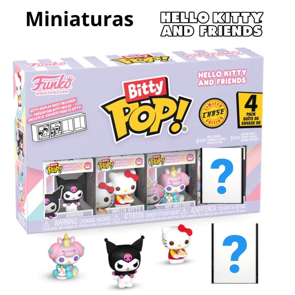 FUNKO - Miniaturas Bitty Pop Hello Kitty Kuromi 4PK
