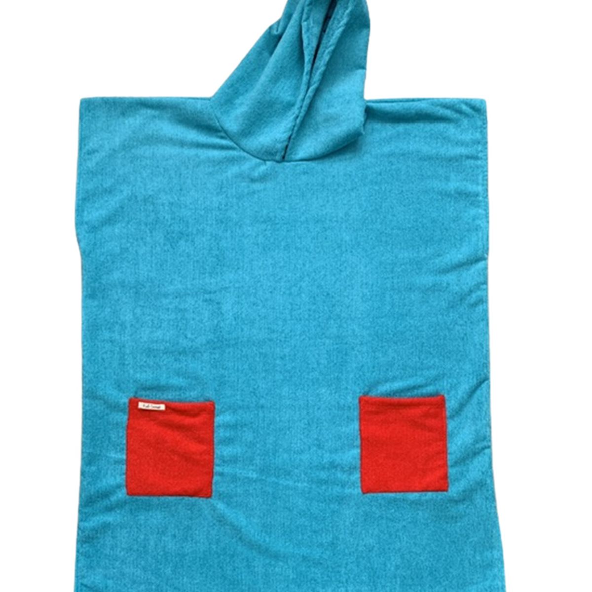 RED CARROT - Toalla poncho unisex niño microfibra aqua bolsillo rojo