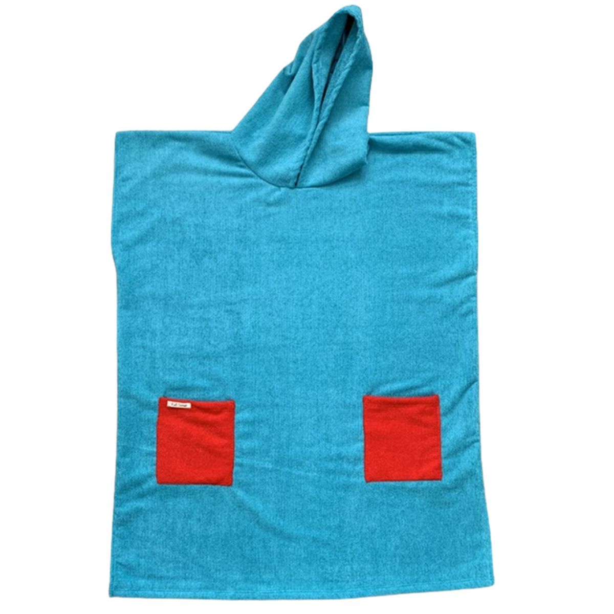 RED CARROT - Toalla poncho unisex niño microfibra aqua bolsillo rojo