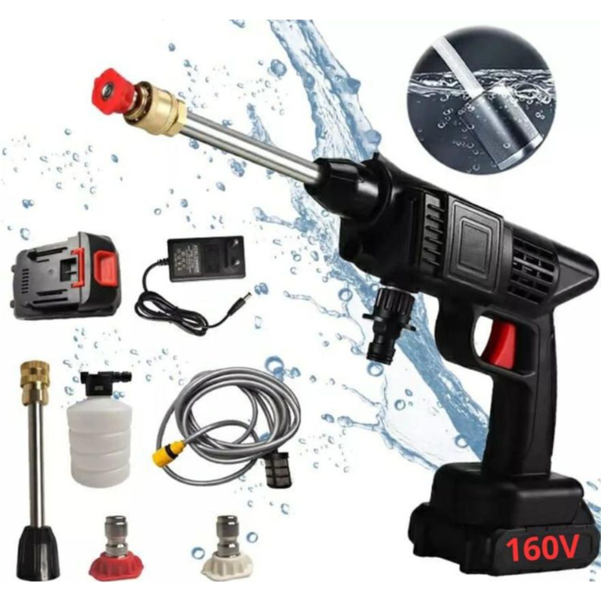 OEM - Pistola Hidro lavadora 160V Bateria Grande + Cobertor De Auto Talla XL