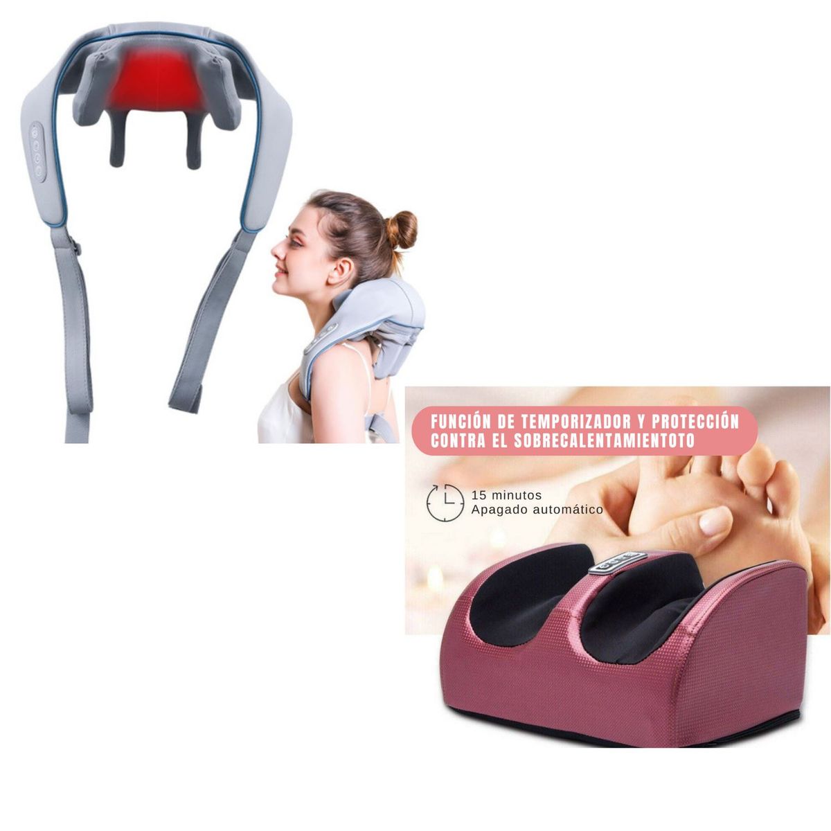 ROHS - PACK Masajeador Cuello Espalda Hombros + Masajeador De Pies