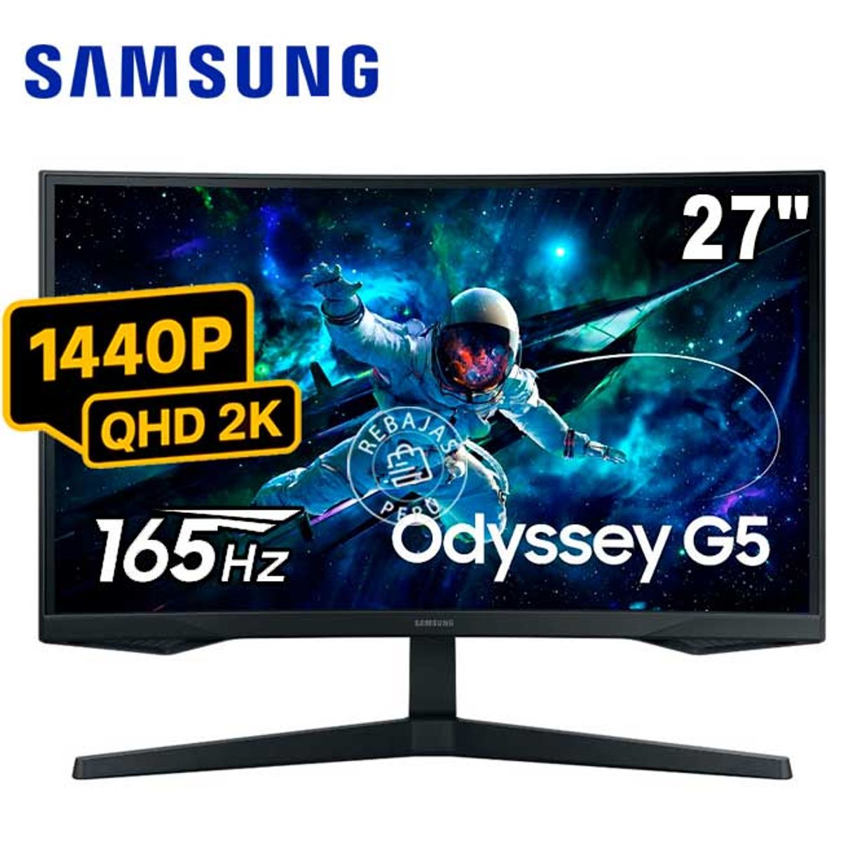 SAMSUNG - Monitor Samsung Odyssey G5 LS27CG552ELXPE 27″ QHD 2560x1440 165Hz 1ms