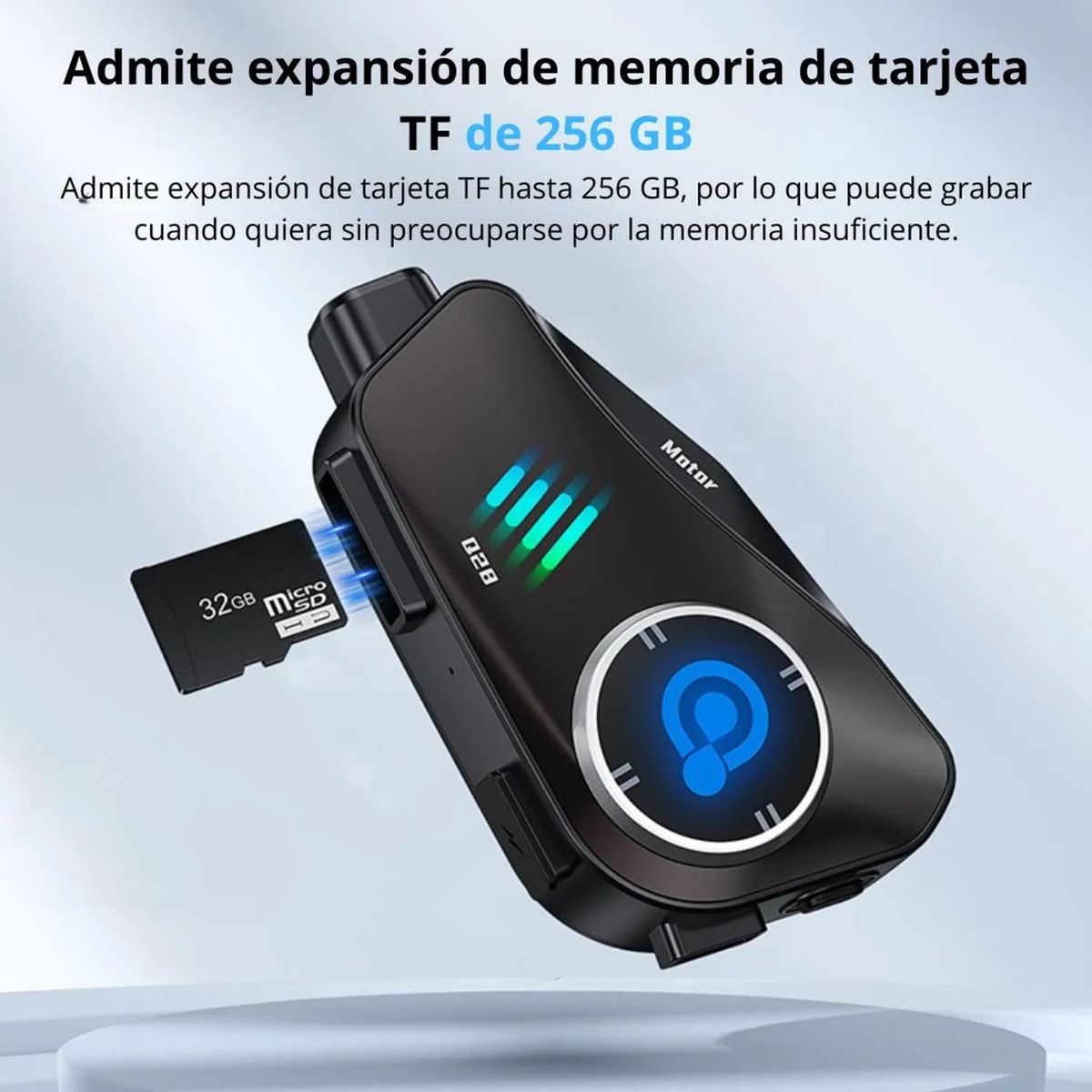 SEISA - Audífonos Bluetooth para Casco con Cámara HD 1080P IPX6 32GB WiFi Moto