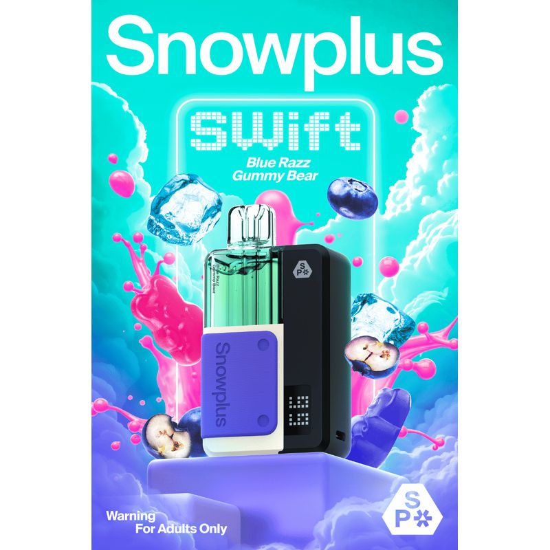VAPE - VAPE SNOWPLUS SWIFT 12K Puffs KIT  / BLUE RAZZ GUMMY BEAR