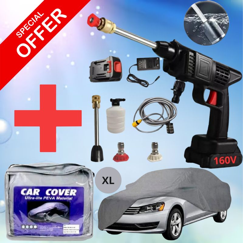 OEM - Pistola Hidro lavadora 160V Bateria Grande + Cobertor De Auto Talla XL