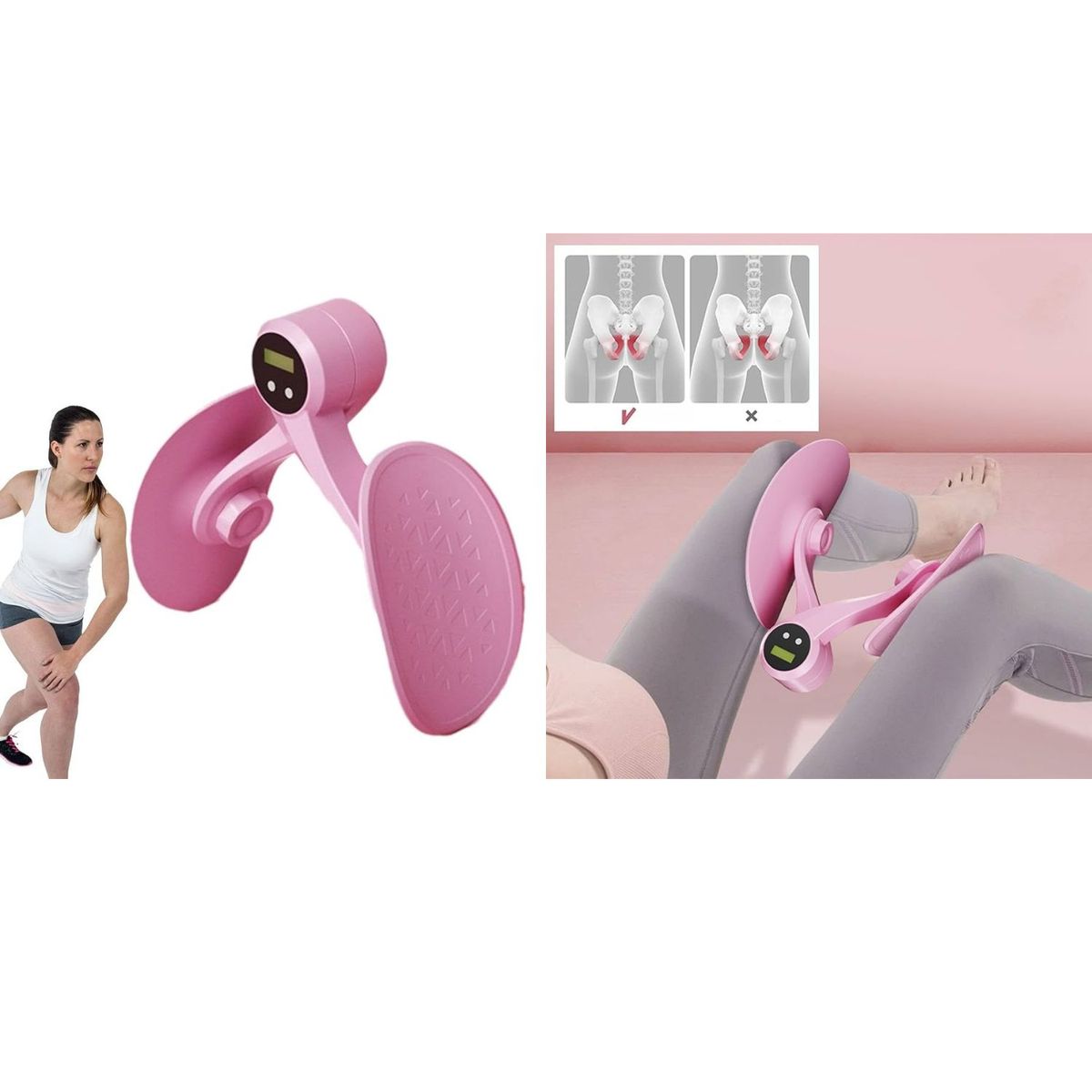 GENERICO - PACK Ejercitador de Muslos Led Multifuncional + Soporte Lumbar