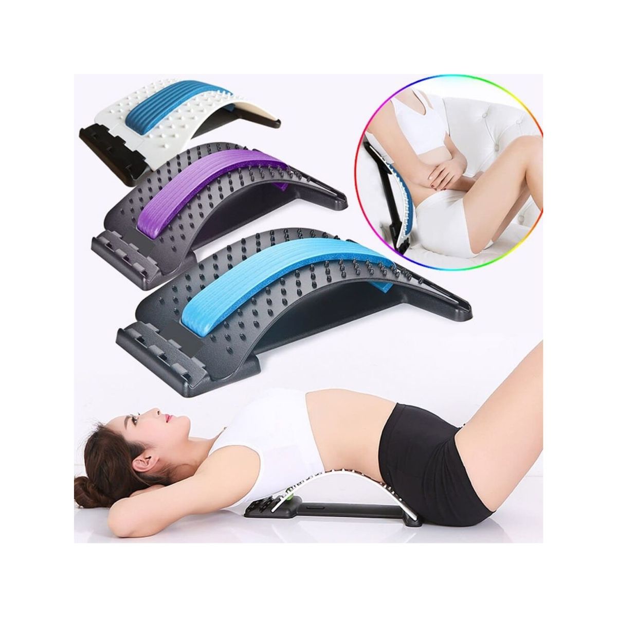 GENERICO - PACK Ejercitador de Muslos Led Multifuncional + Soporte Lumbar