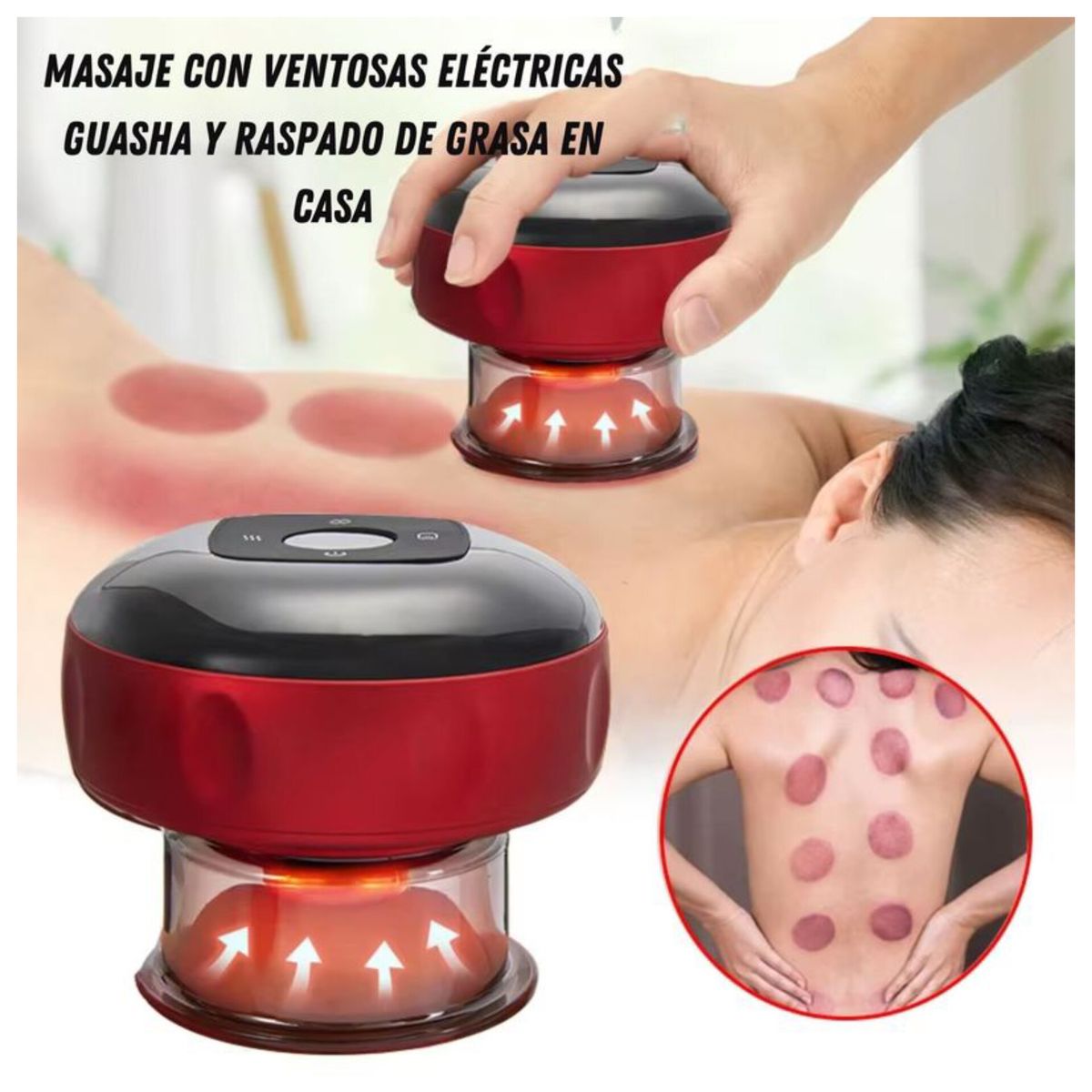 OEM - Masajeador Ventosa  Inteligente Con Terapia De Luz Roja Recargable
