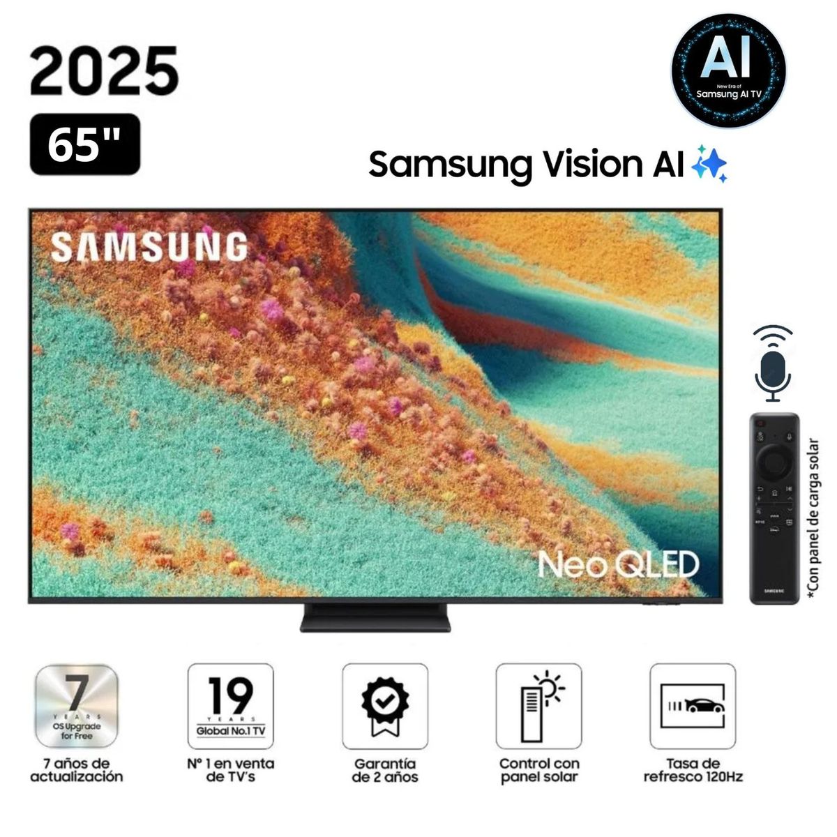 SAMSUNG - Televisor Samsung  65" Neo QLED 4K HDR Vision AI Smart TV QN65QN85F (2025)