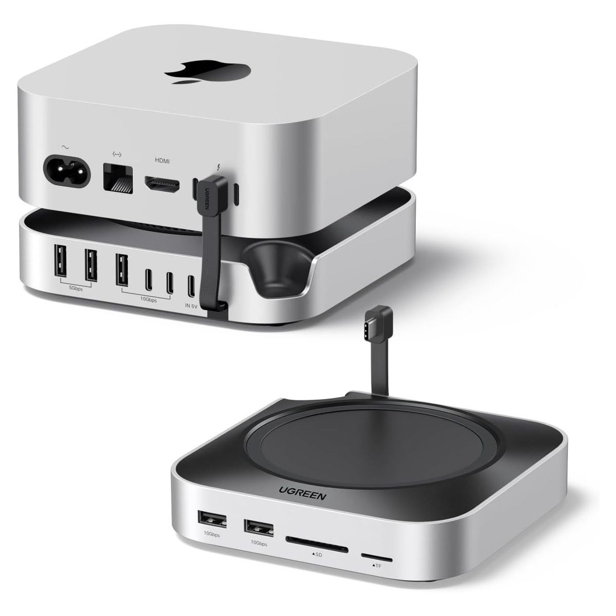 UGREEN - Docking Ugreen Mac mini M4 USB-C 11 en 1 SSD NVMe 10Gbps CM841 - 65487