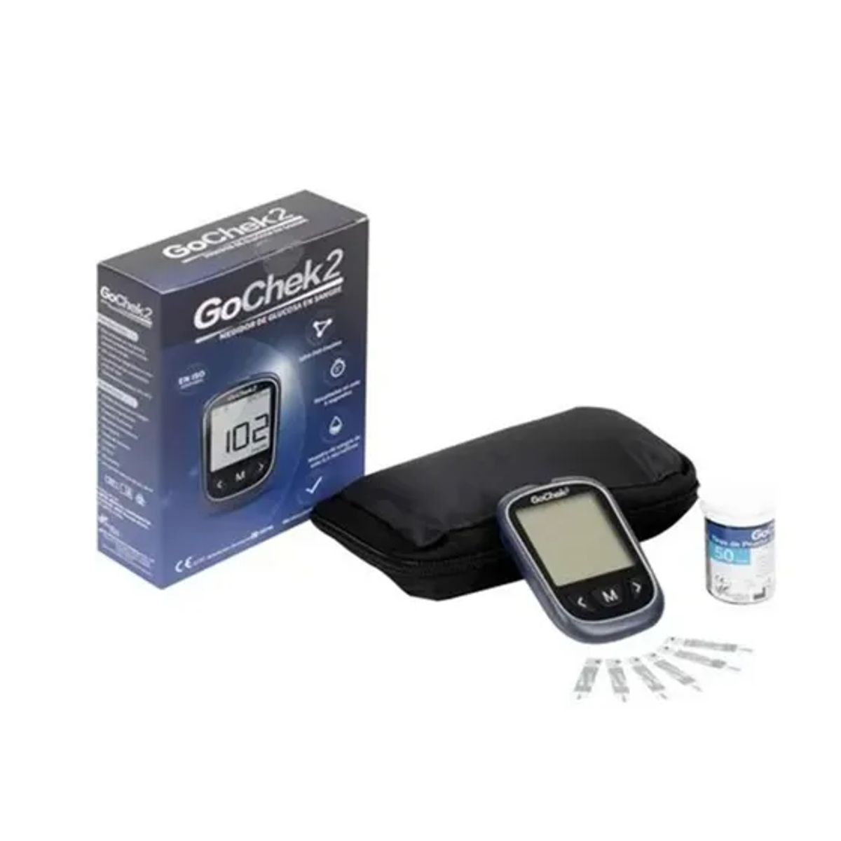 NIPRO - MEDIDOR DE GLUCOSA NIPRO GOCHEK 2 MAS 10 TIRAS Y 10 LANCETAS