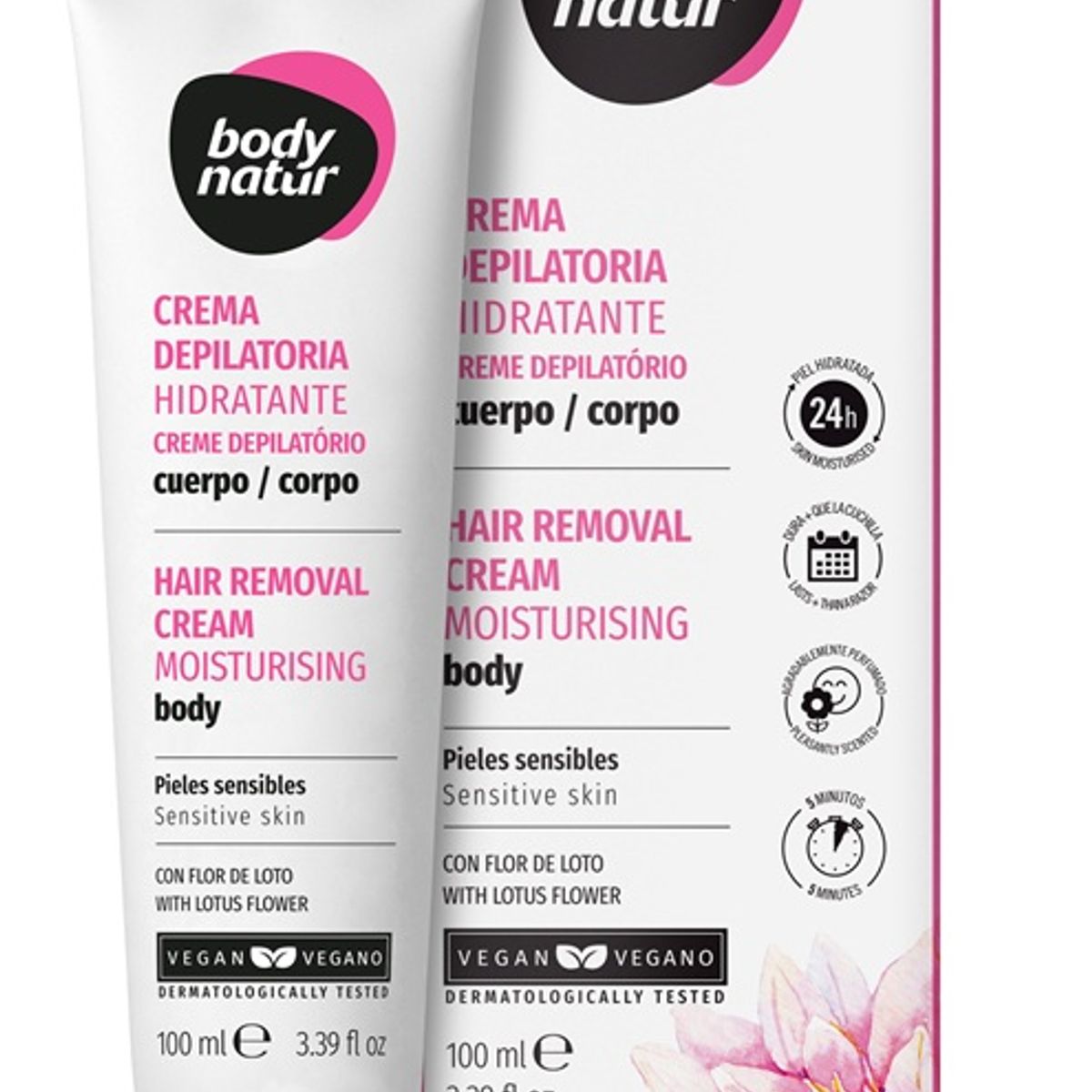 BODY NATUR - CREMA DEPILATORIA HIDRATANTE CORPORAL PIELES SENSIBLES 100ml