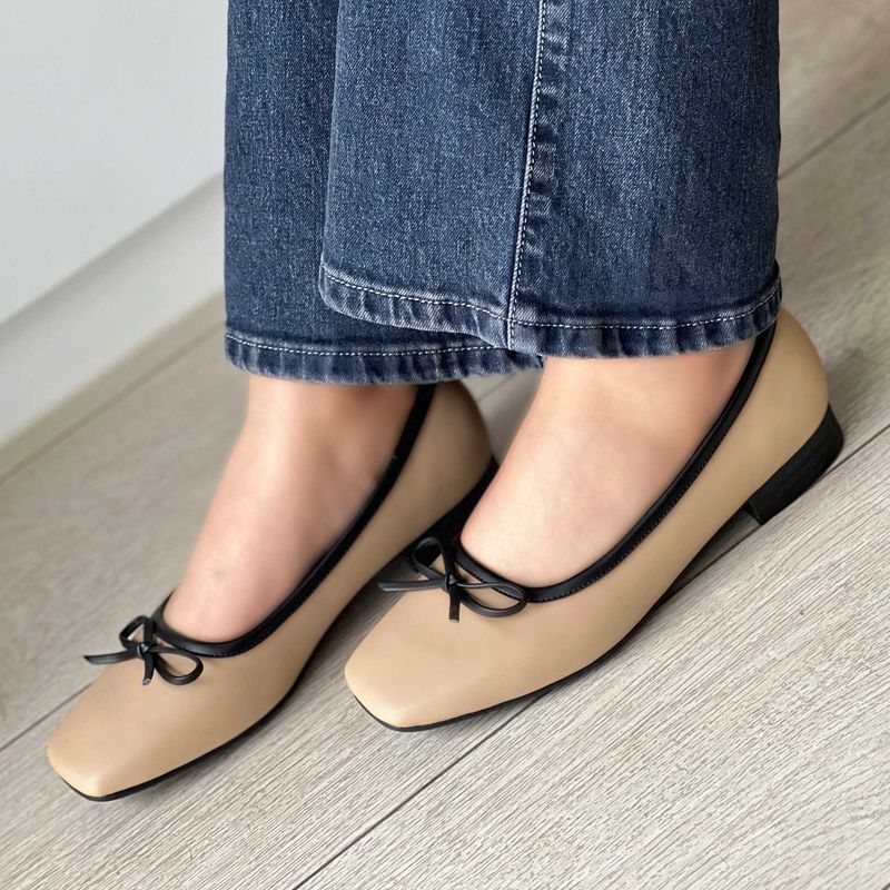 GENERICO - BALERINA PARA MUJER GRECA BEIGE TENDENCIA