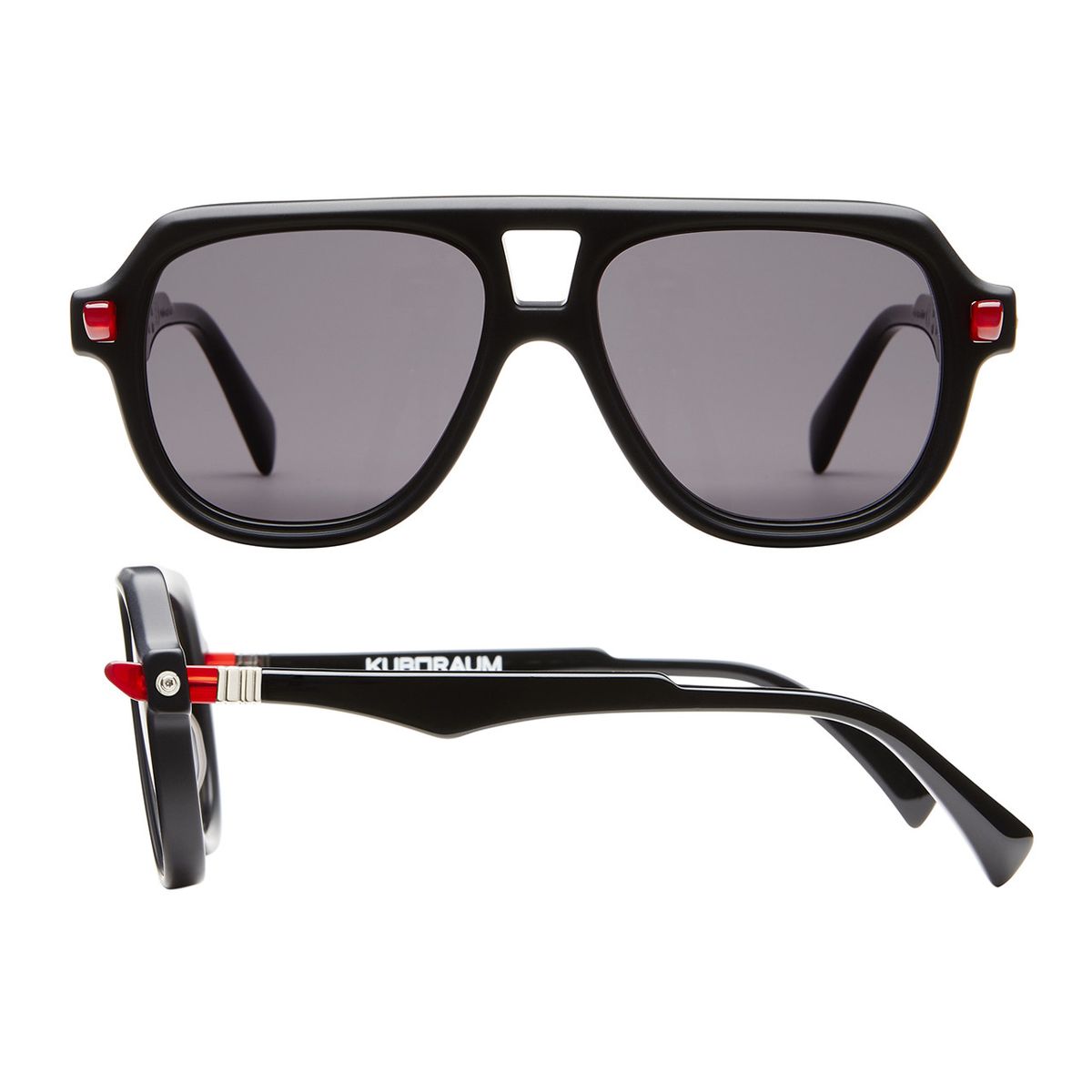 KUBORAUM - Lentes de Sol Kuboraum Maske Q4 Negro con Rojo Modelo Exclusivo