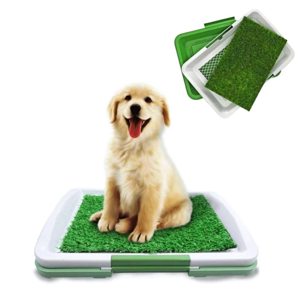 GENERICO - Baño Sanitario para Mascotas Bandeja con Pasto para Perros