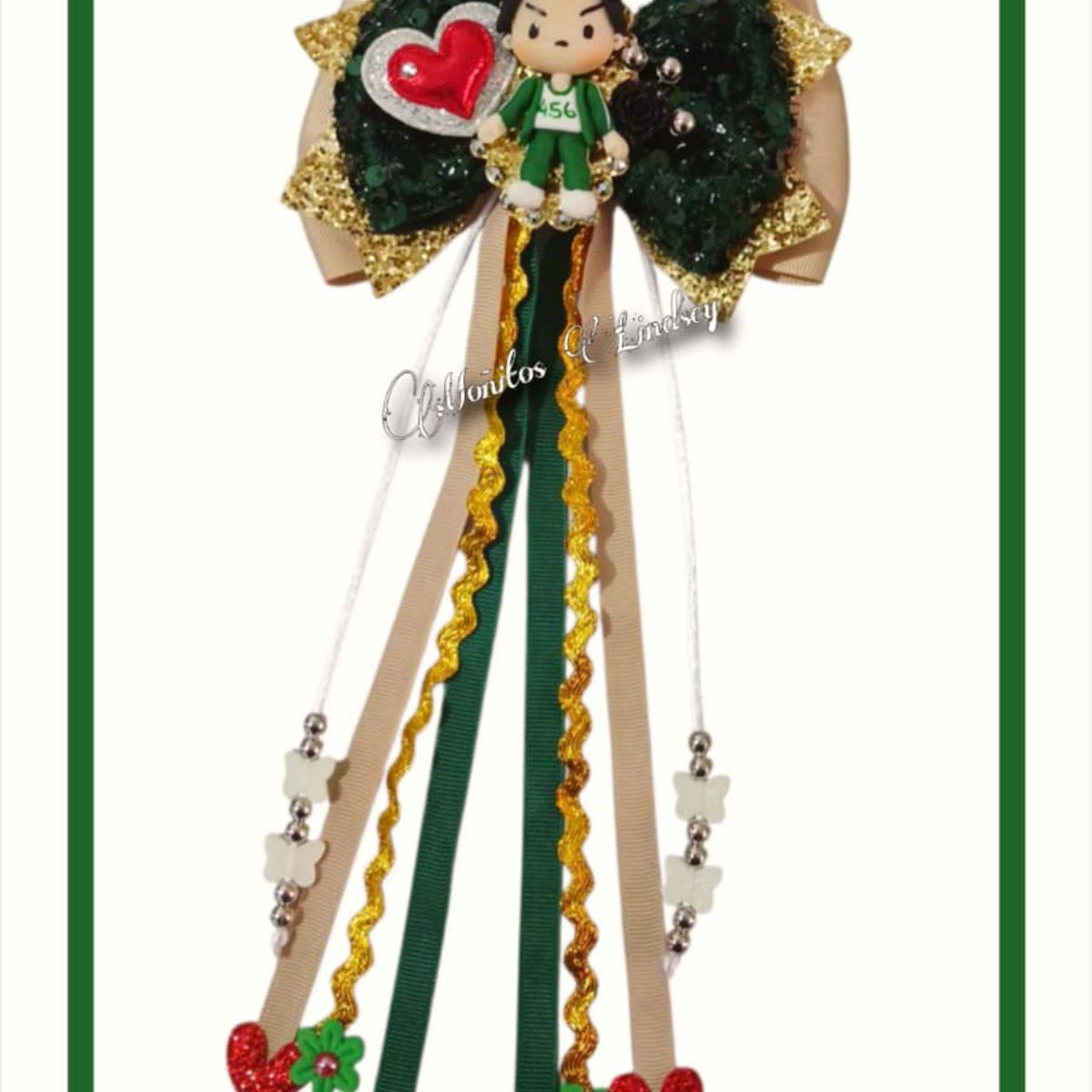 GENERICO - Lazo lentejuela para Niña  VERDE- Generico