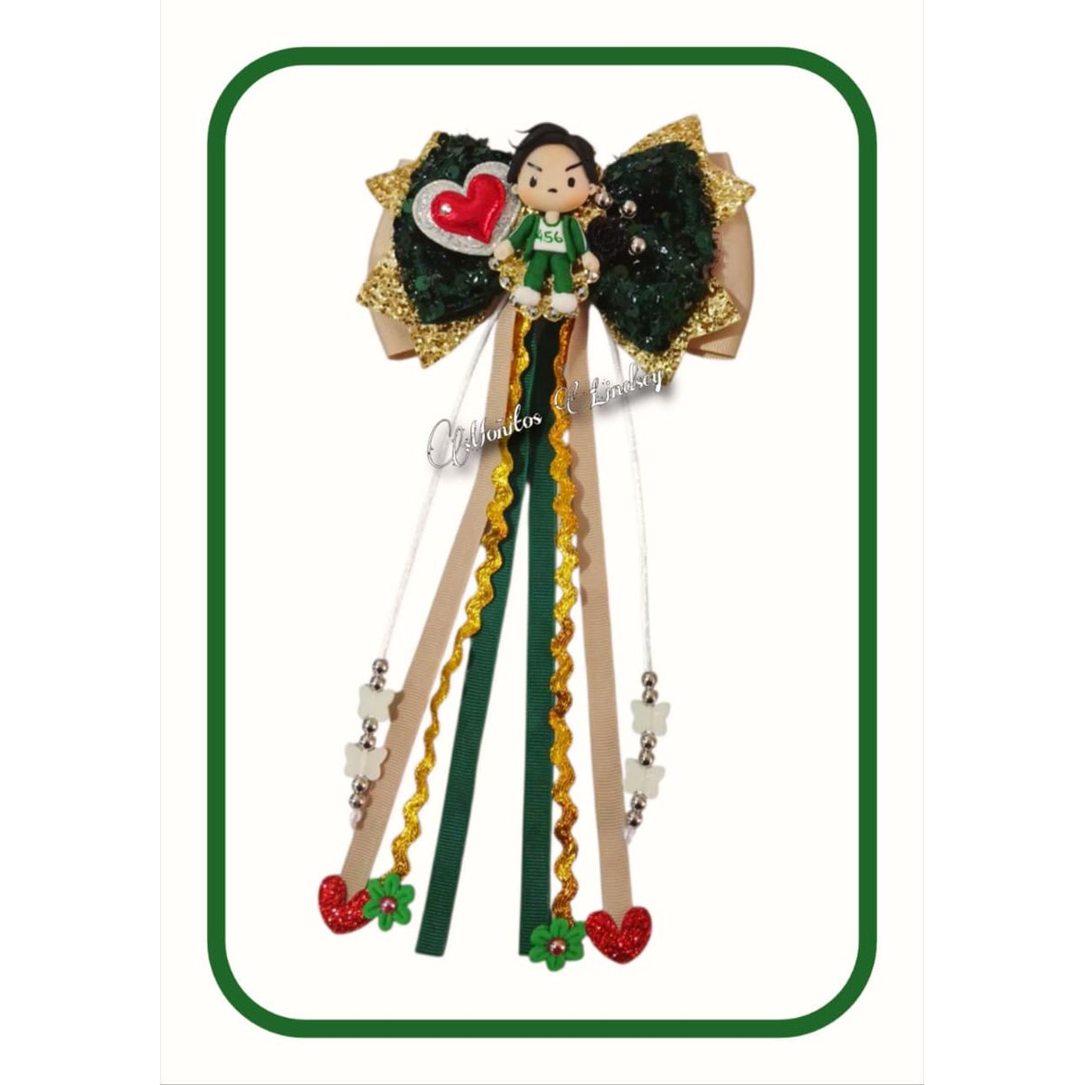 GENERICO - Lazo lentejuela para Niña  VERDE- Generico